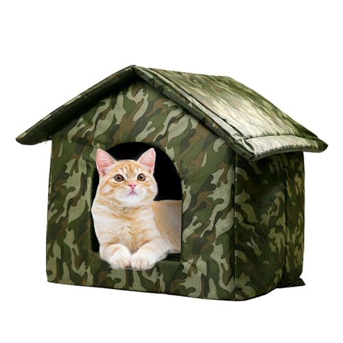 Katzenhaus für den Winter im Freien – Isolierter Haustierschutz, zusammenklappbar, wasserdicht, Hundehütte | Gemütliches Katzenzeltbett für kleine Hunde, Wildtierunterschlupf, wetterfestes Katzenhaus für den Winter im Freien – Isolierter Haustierschutz, zusammenklappbar, wasserdicht, Hundehütte | Gemütliches Katzenzeltbett für kleine Hunde, Wildtierunterschlupf, wetterfestes von Generisch