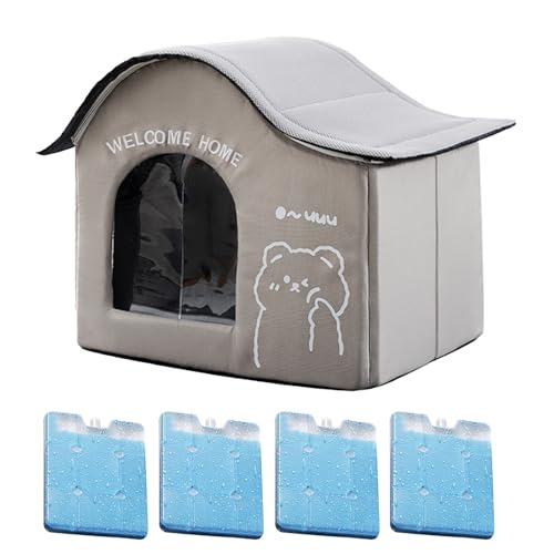 Katzenhaus im Freien – kleines Hundehaus, kühlender Unterschlupf | Faltbarer Unterstand mit Eisboxen, Kätzchenzubehör, Haustierbedarf für Sommer, , Camping, Außen-Wohnung, Indoor Katzenhaus im Freien – kleines Hundehaus, kühlender Unterschlupf | Faltbarer Unterstand mit Eisboxen, Kätzchenzubehör, Haustierbedarf für Sommer, , Camping, Außen-Wohnung, Indoor von Generisch