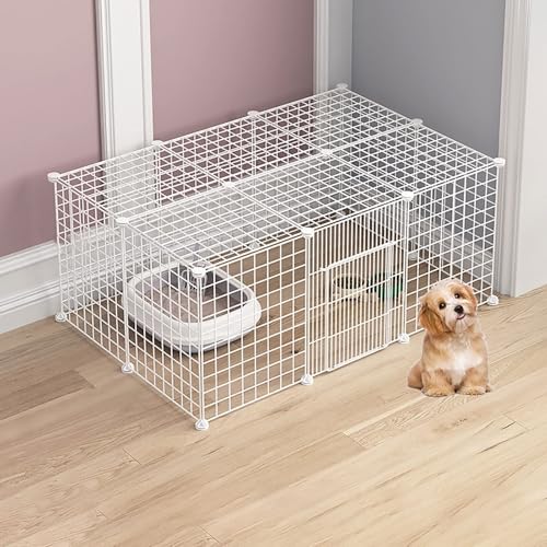 Katzenkäfig, groß, DIY-Katzengehege, für den Innenbereich, für kleine Tiere, Kätzchen, Kätzchen, Haustierkäfig, Frettchenkäfig, Laufstall, für Katzen, Kaninchen, Chinchilla, Weiß, 111 x 75 x 47 cm Katzenkäfig, groß, DIY-Katzengehege, für den Innenbereich, für kleine Tiere, Kätzchen, Kätzchen, Haustierkäfig, Frettchenkäfig, Laufstall, für Katzen, Kaninchen, Chinchilla, Weiß, 111 x 75 x 47 cm von Generisch