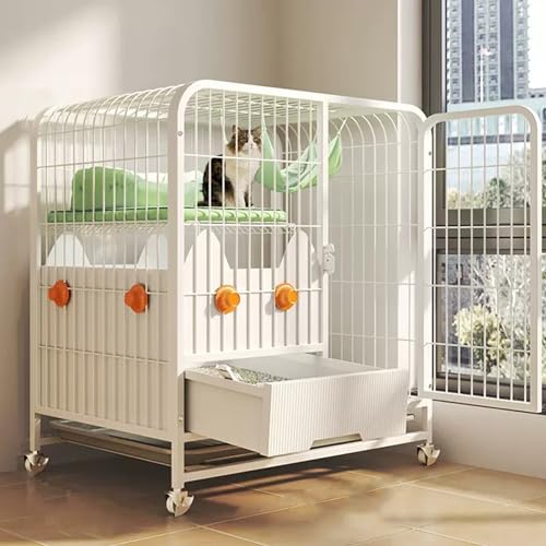 Katzenkäfig 2/3-stöckiges Indoor-Gehege mit Katzenklo, Rad, Hängematte, Rampenleitern und Spritzschutz-Streu für Kleintiere Katzenkäfig 2/3-stöckiges Indoor-Gehege mit Katzenklo, Rad, Hängematte, Rampenleitern und Spritzschutz-Streu für Kleintiere von Generisch