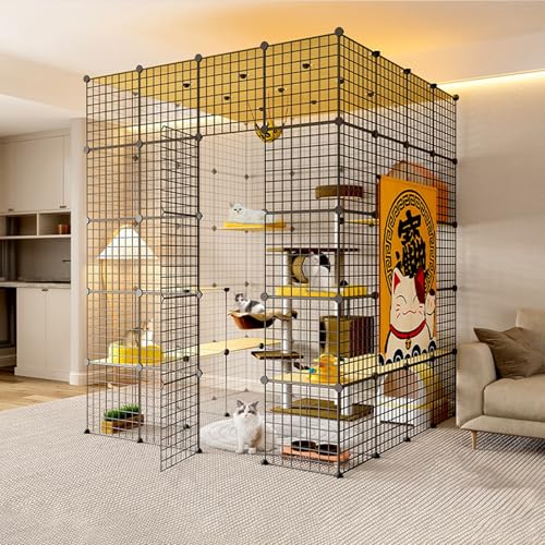 Katzenkäfig Groß Indoor Gehege mit Katzentoilette für mehrere Katzen, Einfach zu montierender Haustierkäfig für Welpen, Frettchen und Igel - DIY Freie Kombination Katzenkäfig Groß Indoor Gehege mit Katzentoilette für mehrere Katzen, Einfach zu montierender Haustierkäfig für Welpen, Frettchen und Igel - DIY Freie Kombination von Generisch