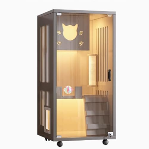 Katzenkäfig Holz, Katzenhaus, Geschlossenes Katzenlaufstall, Katzengehege Innen, Katzenkiste mit Universalrollen für Kaninchen Kleintiere Katzenkäfig Holz, Katzenhaus, Geschlossenes Katzenlaufstall, Katzengehege Innen, Katzenkiste mit Universalrollen für Kaninchen Kleintiere von Generisch