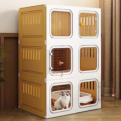 Katzenkäfig Indoor | Kleintierkäfig mit Katzenleiter, Kratzbaum und Katzenbett | Ideal für Kätzchen, Welpen, Meerschweinchen, Kaninchen | Großer Übungsplatz für 1-2 Katzen | Geeignet für Chinchillas Katzenkäfig Indoor | Kleintierkäfig mit Katzenleiter, Kratzbaum und Katzenbett | Ideal für Kätzchen, Welpen, Meerschweinchen, Kaninchen | Großer Übungsplatz für 1-2 Katzen | Geeignet für Chinchillas von Generisch