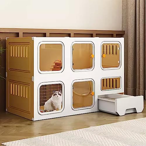 Katzenkäfig Indoor | Kleintierkäfig mit Katzenleiter, Kratzbaum und Katzenbett | Ideal für Kätzchen, Welpen, Meerschweinchen, Kaninchen | Großer Übungsplatz für 1-2 Katzen | Geeignet für Chinchillas Katzenkäfig Indoor | Kleintierkäfig mit Katzenleiter, Kratzbaum und Katzenbett | Ideal für Kätzchen, Welpen, Meerschweinchen, Kaninchen | Großer Übungsplatz für 1-2 Katzen | Geeignet für Chinchillas von Generisch