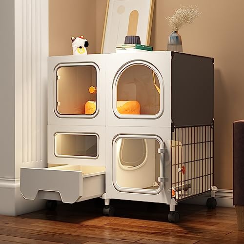 Katzenkäfig Indoor mit Katzenklo - Stressfreier Laufstall für Kätzchen, einfache Montage ohne Werkzeug Katzenkäfig Indoor mit Katzenklo - Stressfreier Laufstall für Kätzchen, einfache Montage ohne Werkzeug von Generisch