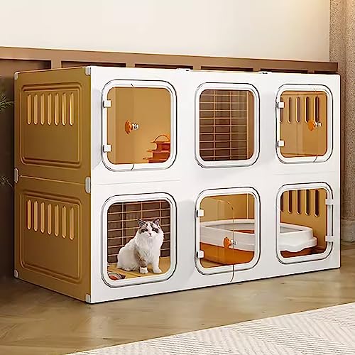Katzenkäfig Indoor mit Katzenleiter, Kratzbaum und Katzenbett Kleintierkäfig für Kätzchen, Welpen, Meerschweinchen und mehr - Großer Trainingsplatz für 1-2 Katzen Katzenkäfig Indoor mit Katzenleiter, Kratzbaum und Katzenbett Kleintierkäfig für Kätzchen, Welpen, Meerschweinchen und mehr - Großer Trainingsplatz für 1-2 Katzen von Generisch