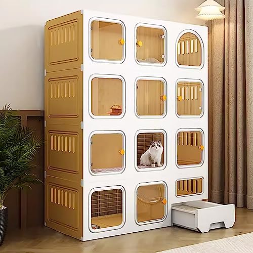 Katzenkäfig Indoor mit Leiter, Katzenklo, Kratzbaum und Bett, Mehrzweck-Kleintiergehege für Kätzchen, Welpen, Meerschweinchen, Kaninchen, geräumiger Spielplatz für Haustiere Katzenkäfig Indoor mit Leiter, Katzenklo, Kratzbaum und Bett, Mehrzweck-Kleintiergehege für Kätzchen, Welpen, Meerschweinchen, Kaninchen, geräumiger Spielplatz für Haustiere von Generisch