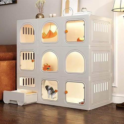 Katzenkäfig Indoor mit herausziehbarer Katzentoilette - extra großer Platz für 1-2 Katzen, geschlossene Katzenkiste, Gehege mit Katzentür Katzenkäfig Indoor mit herausziehbarer Katzentoilette - extra großer Platz für 1-2 Katzen, geschlossene Katzenkiste, Gehege mit Katzentür von Generisch