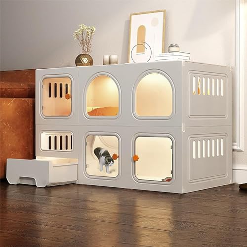 Katzenkäfig Indoor mit herausziehbarer Katzentoilette - extra großer Platz für 1-2 Katzen, geschlossene Katzenkiste, Gehege mit Katzentür Katzenkäfig Indoor mit herausziehbarer Katzentoilette - extra großer Platz für 1-2 Katzen, geschlossene Katzenkiste, Gehege mit Katzentür von Generisch