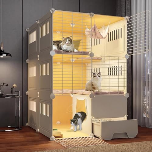 Katzenkäfig Innen Geschlossene Katzentoilette, Katzengehege, Große Katzenspielfläche mit Katzentür für 1-2 Katzen, Frettchen, Chinchilla, Kaninchen, Kleintiere Katzenkäfig Innen Geschlossene Katzentoilette, Katzengehege, Große Katzenspielfläche mit Katzentür für 1-2 Katzen, Frettchen, Chinchilla, Kaninchen, Kleintiere von Generisch