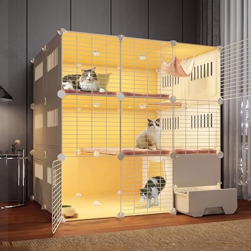 Katzenkäfig Innen Geschlossene Katzentoilette, Katzengehege, Große Katzenspielfläche mit Katzentür für 1-2 Katzen, Frettchen, Chinchilla, Kaninchen, Kleintiere Katzenkäfig Innen Geschlossene Katzentoilette, Katzengehege, Große Katzenspielfläche mit Katzentür für 1-2 Katzen, Frettchen, Chinchilla, Kaninchen, Kleintiere von Generisch