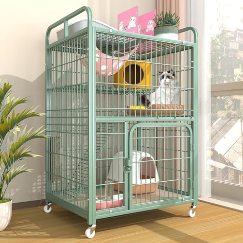 Katzenkäfig Innengehege auf Rädern, großes Laufgitter mit Plattformen für sicheres Spielen und Entspannen, ideal für drinnen und draußen von Generisch