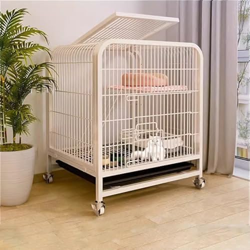 Katzenkäfig - Katzengehege 4 Universalrädern, Katzenkäfig Katzengehege Outdoor/Indoor Kleintierkäfig Katzen Transportbox Katze Gehege für Kleintiere Balkon Leicht Zu Montieren (Weiß, Klein) von Generisch