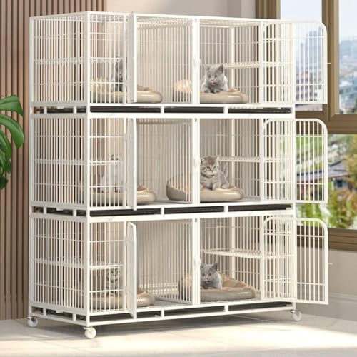 Katzenkäfig Laufstall Metall Tierhaus mit Trennwand, 140 x 76 x 63 cm, ideal für die Zucht und Pflege von Haustieren Katzenkäfig Laufstall Metall Tierhaus mit Trennwand, 140 x 76 x 63 cm, ideal für die Zucht und Pflege von Haustieren von Generisch