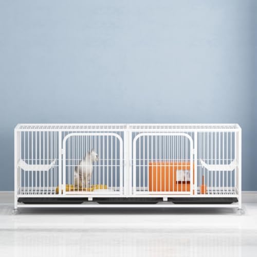 Katzenkäfig Laufstall Metall Tierhaus mit Trennwand, 140 x 76 x 63 cm, ideal für die Zucht und Pflege von Haustieren Katzenkäfig Laufstall Metall Tierhaus mit Trennwand, 140 x 76 x 63 cm, ideal für die Zucht und Pflege von Haustieren von Generisch