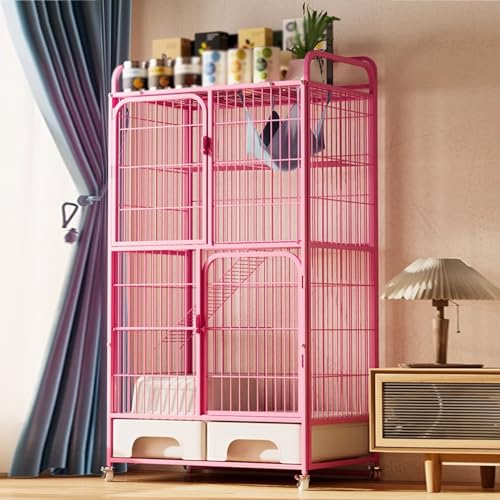 Katzenkäfig Robustes Metallgehege mit Rädern, großes Laufgitter für Katzen, Frettchen und Chinchillas, inklusive Katzentoilette Katzenkäfig Robustes Metallgehege mit Rädern, großes Laufgitter für Katzen, Frettchen und Chinchillas, inklusive Katzentoilette von Generisch
