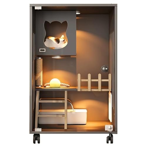 Katzenkäfig aus Massivholz für den Innenbereich, mit Tür aus gehärtetem Glas, geräumige, geschlossene Katzenwohnung für 12 Katzen, multifunktionaler Katzenzaun für Bewegung und Kratzen, ideal für den Katzenkäfig aus Massivholz für den Innenbereich, mit Tür aus gehärtetem Glas, geräumige, geschlossene Katzenwohnung für 12 Katzen, multifunktionaler Katzenzaun für Bewegung und Kratzen, ideal für den von Generisch