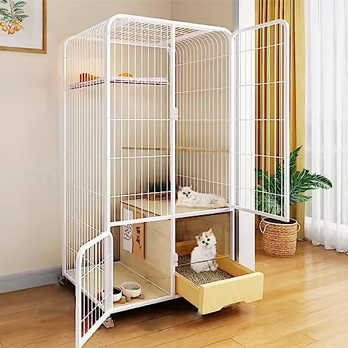 Katzenkäfig für Indoor-Katzen und Kleintiere – Großes Gehege mit Katzentoilette und Rollen für einfache Mobilität – ideal für Katzen, Frettchen und Chinchillas Katzenkäfig für Indoor-Katzen und Kleintiere – Großes Gehege mit Katzentoilette und Rollen für einfache Mobilität – ideal für Katzen, Frettchen und Chinchillas von Generisch