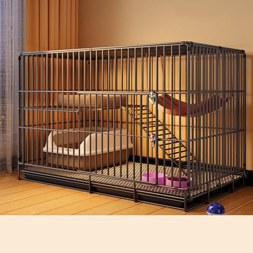 Katzenkäfig für den Innenbereich, 2 Etagen, Kätzchen-Käfig, Haustier-Laufstall, faltbar, Metall, für Frettchen, Kätzchen, Kaninchen, Chinchilla, Eichhörnchen Katzenkäfig für den Innenbereich, 2 Etagen, Kätzchen-Käfig, Haustier-Laufstall, faltbar, Metall, für Frettchen, Kätzchen, Kaninchen, Chinchilla, Eichhörnchen von Generisch