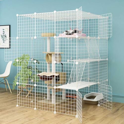 Katzenkäfig für den Innenbereich, Outdoor-Katzenlaufstall, ideal für 1–4 Katzen, Metallzaun für Welpen, Kaninchen, Kätzchen, geschlossenes Laufgitter für drinnen und draußen, 111 x 111 x 146 cm Katzenkäfig für den Innenbereich, Outdoor-Katzenlaufstall, ideal für 1–4 Katzen, Metallzaun für Welpen, Kaninchen, Kätzchen, geschlossenes Laufgitter für drinnen und draußen, 111 x 111 x 146 cm von Generisch