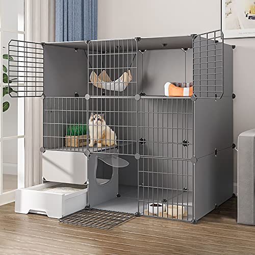 Katzenkäfig für den Innenbereich, abnehmbares Metall-Katzengehege für Kleintiere, DIY Kätzchenbox & Spielhaus, geräumiger Übungsraum für 1-3 Katzen, Gelb, 111 x 49 x 73 cm Katzenkäfig für den Innenbereich, abnehmbares Metall-Katzengehege für Kleintiere, DIY Kätzchenbox & Spielhaus, geräumiger Übungsraum für 1-3 Katzen, Gelb, 111 x 49 x 73 cm von Generisch