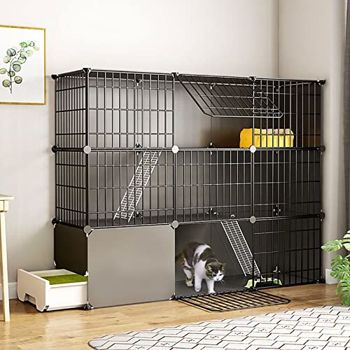 Katzenkäfig für den Innenbereich, abnehmbares Metall-Kitty-Laufstall, Haustierhütte mit Tür für Kätzchen und Kleintiere, geräumiges weißes 139 x 37 x 73 cm Design Katzenkäfig für den Innenbereich, abnehmbares Metall-Kitty-Laufstall, Haustierhütte mit Tür für Kätzchen und Kleintiere, geräumiges weißes 139 x 37 x 73 cm Design von Generisch