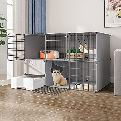 Katzenkäfig für den Innenbereich, abnehmbares Metallgehege für Kleintiere, DIY Kätzchenbox & Haus, Übungsraum für 1-3 Katzen, Gelb, Größe 111x49x73cm Katzenkäfig für den Innenbereich, abnehmbares Metallgehege für Kleintiere, DIY Kätzchenbox & Haus, Übungsraum für 1-3 Katzen, Gelb, Größe 111x49x73cm von Generisch
