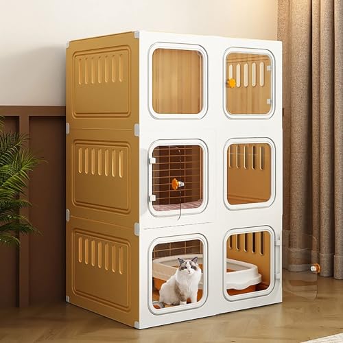 Katzenkäfig für den Innenbereich, halbgeschlossenes, abnehmbares Katzengehege für 2–3 Katzen, großer Übungsraum für drinnen und draußen (ohne Katzenklo, 70 x 45 x 105 cm) von Generisch