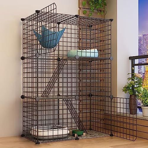 Katzenkäfig für den Innenbereich, tragbares Katzengehege, abnehmbare Metall-Katzentrage mit Katzentoilette, faltbare und einfach zu montierende Katzenstreu für 1–2 kleine Katzen, Laufstall für Katzenkäfig für den Innenbereich, tragbares Katzengehege, abnehmbare Metall-Katzentrage mit Katzentoilette, faltbare und einfach zu montierende Katzenstreu für 1–2 kleine Katzen, Laufstall für von Generisch
