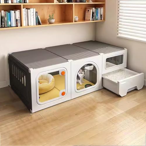 Katzenkäfig für den Innenbereich mit Katzenklo, geräumige Villa für 1-2 Katzen, einfache Montage Cattery für komfortables Wohnen Katzenkäfig für den Innenbereich mit Katzenklo, geräumige Villa für 1-2 Katzen, einfache Montage Cattery für komfortables Wohnen von Generisch