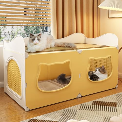 Katzenkäfig für den Innenbereich mit Stauraum oben, halbgeschlossenes Gehege & Loungebett, idealer Laufstall für Kätzchen und Katzen, einfache Selbstmontage Katzenkäfig für den Innenbereich mit Stauraum oben, halbgeschlossenes Gehege & Loungebett, idealer Laufstall für Kätzchen und Katzen, einfache Selbstmontage von Generisch
