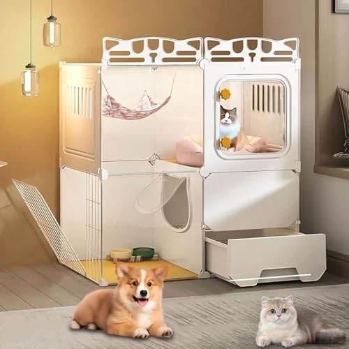Katzenkäfig für den Innenbereich mit Türschloss und Katzentoilette, leicht zu reinigen und zu belüften, perfekt für sicheres und komfortables Haustiergehege Katzenkäfig für den Innenbereich mit Türschloss und Katzentoilette, leicht zu reinigen und zu belüften, perfekt für sicheres und komfortables Haustiergehege von Generisch