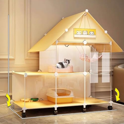 Katzenkäfig mit Aufbewahrungswürfeln und Rädern - DIY Katzengehege Innen, 2-türiger Käfig für Katzen, Kleintierkäfige Catio für ultimativen Komfort und Mobilität Katzenkäfig mit Aufbewahrungswürfeln und Rädern - DIY Katzengehege Innen, 2-türiger Käfig für Katzen, Kleintierkäfige Catio für ultimativen Komfort und Mobilität von Generisch