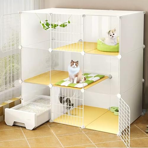 Katzenkäfig mit Katzentoilette, Katzengehege mit transparenter Scheibe, Katzenlaufstall mit Leiter, Abnehmbarer Metalldraht Kleintierkäfige Katzenkäfig mit Katzentoilette, Katzengehege mit transparenter Scheibe, Katzenlaufstall mit Leiter, Abnehmbarer Metalldraht Kleintierkäfige von Generisch