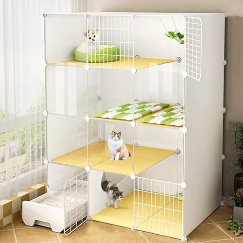 Katzenkäfig mit Katzentoilette, Katzengehege mit transparenter Scheibe, Katzenlaufstall mit Leiter, Abnehmbarer Metalldraht Kleintierkäfige Katzenkäfig mit Katzentoilette, Katzengehege mit transparenter Scheibe, Katzenlaufstall mit Leiter, Abnehmbarer Metalldraht Kleintierkäfige von Generisch
