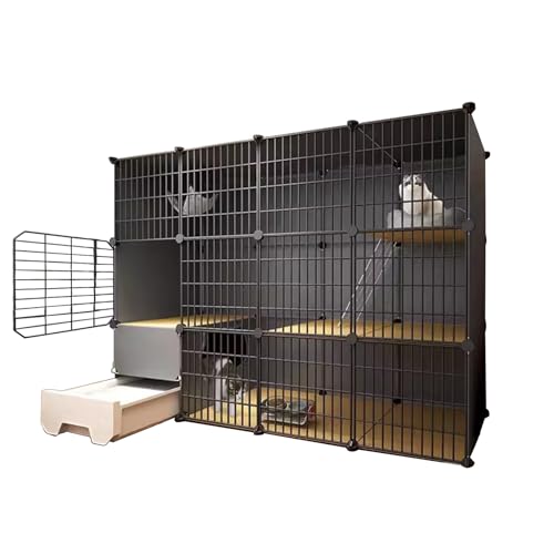 Katzenkäfig mit geschlossener Katzentoilette, Katzenkäfige Indoor Groß, Abnehmbares Metalldrahtgeflecht Kleintierkäfig Katzengehege, Großer Übungsplatz Ideal für 1-3 Katzen, Grau Katzenkäfig mit geschlossener Katzentoilette, Katzenkäfige Indoor Groß, Abnehmbares Metalldrahtgeflecht Kleintierkäfig Katzengehege, Großer Übungsplatz Ideal für 1-3 Katzen, Grau von Generisch