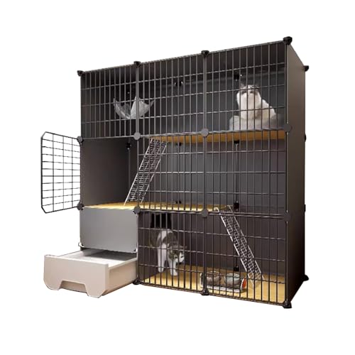 Katzenkäfig mit geschlossener Katzentoilette, Katzenkäfige Indoor Groß, Abnehmbares Metalldrahtgeflecht Kleintierkäfig Katzengehege, Großer Übungsplatz Ideal für 1-3 Katzen, Grau Katzenkäfig mit geschlossener Katzentoilette, Katzenkäfige Indoor Groß, Abnehmbares Metalldrahtgeflecht Kleintierkäfig Katzengehege, Großer Übungsplatz Ideal für 1-3 Katzen, Grau von Generisch