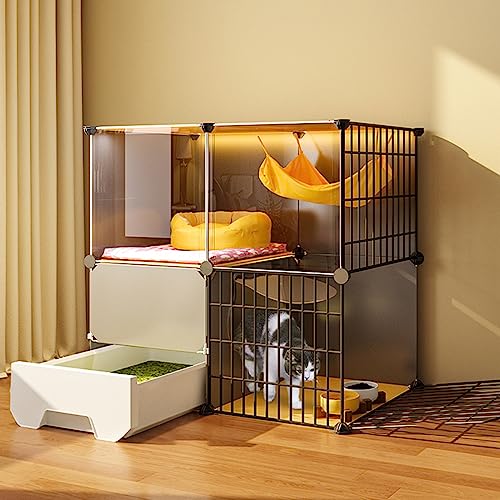 Katzenkäfige Indoor mit Katzentoilette - Perfekt für den Außenbereich - Kätzchenkäfig für Indoor-Katzen Katzenkäfige Indoor mit Katzentoilette - Perfekt für den Außenbereich - Kätzchenkäfig für Indoor-Katzen von Generisch