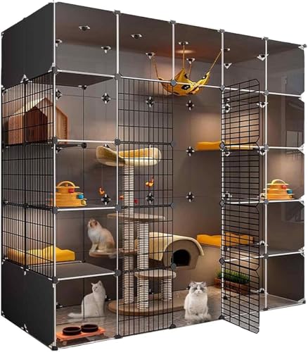 Katzenkäfige für den Innenbereich, XL, XL, Katzenhaus für den Innenbereich, großes Haus, transparentes Design, doppellagige gewichtete Plattform, einfach zu montieren (Größe: 177 x 72 x 177 cm, Farbe Katzenkäfige für den Innenbereich, XL, XL, Katzenhaus für den Innenbereich, großes Haus, transparentes Design, doppellagige gewichtete Plattform, einfach zu montieren (Größe: 177 x 72 x 177 cm, Farbe von Generisch