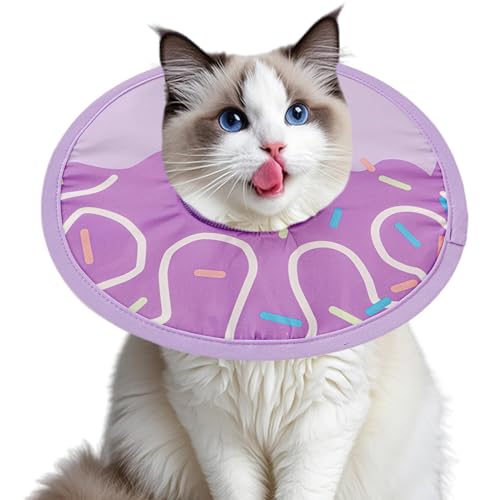 Katzenkegel-Halsband – faltbares Haustier-Genesungshalsband – schützender elisabethanischer Halskegel – bequeme Katzen-Donut-Halsbänder – Anti-Biss-Leck-Wundheilung Sicherheitskegel für Katzen von Generisch