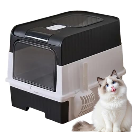 Katzenklo - Katzenklo Mit Deckel,Geruchsdichter Klappbarer Leichter Katzentoilettenbehälter Mit Siebschaufel Und Reisefreundlichem Tragegriff Für Unterwegs Katzenklo - Katzenklo Mit Deckel,Geruchsdichter Klappbarer Leichter Katzentoilettenbehälter Mit Siebschaufel Und Reisefreundlichem Tragegriff Für Unterwegs von Generisch