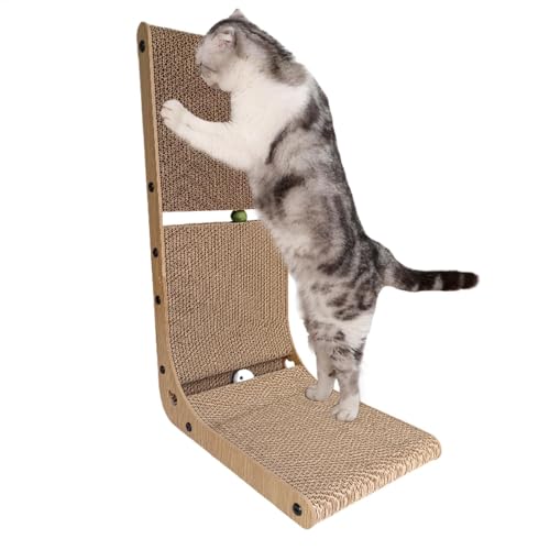 Katzenkratzbrett, Katzenkratzkarton L-Form, Haustierzubehör Eingebaute Katzenminze Spielzeug Bälle Katzenkratzbrett für Kätzchen Indoor Katzen Kleine Haustiere Entspannen Katzenkratzbrett, Katzenkratzkarton L-Form, Haustierzubehör Eingebaute Katzenminze Spielzeug Bälle Katzenkratzbrett für Kätzchen Indoor Katzen Kleine Haustiere Entspannen von Generisch