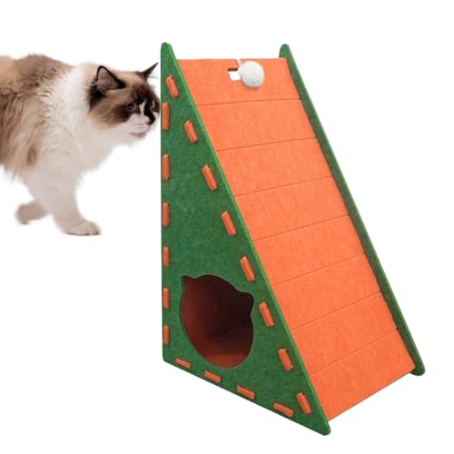 Katzenkratzbrett - Pappbox für drinnen zum Kratzen | Kratzmatte Spielspielzeug | Filz Katzenkratzer | Dreieck Vertikal Integrierter Kratzbaum | Nicht fusselnde Filzunterlage We von Generisch