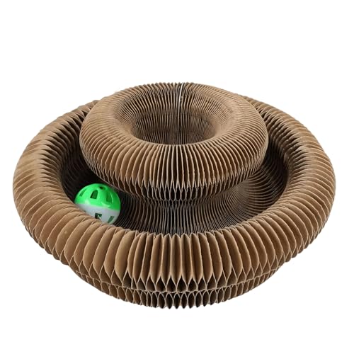 Katzenkratzer | 9,57 Zoll Interaktive Klauenplatte Falten | Paper Educational Toy | Langlebig faltbar mit Ball für Innenraum Griffdes Training Katzenhaus Wohnung von Generisch