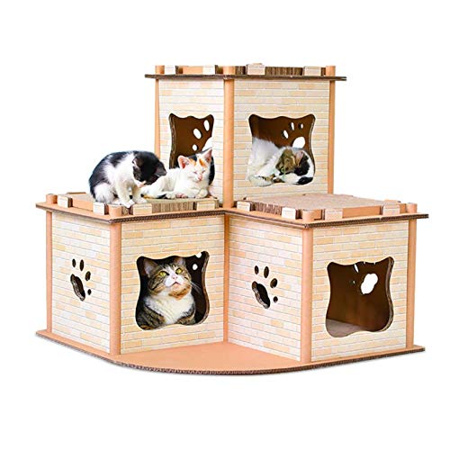 Katzenkratzpads - Kratzbrett aus Wellpapier und Klettergerüst - Kartonschloss für große Katzen - Langlebig und Spaß für Katzenspiel und Kratzen Katzenkratzpads - Kratzbrett aus Wellpapier und Klettergerüst - Kartonschloss für große Katzen - Langlebig und Spaß für Katzenspiel und Kratzen von Generisch