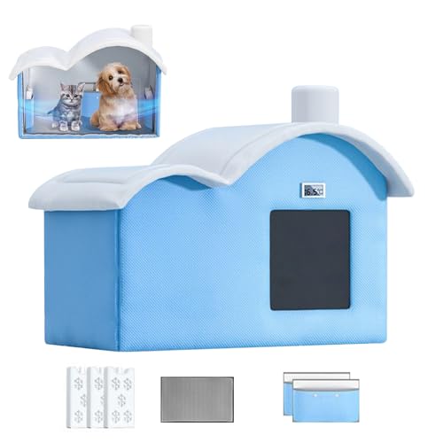 Katzenkühlhaus, Katzenhaus, Betten für Indoor-Katzen, Welpenhütte, isoliert, faltbar, tragbar, kühles Unterschlupf, Zwinger mit saugfähigen Taschen und Eisbeutel für Haustiere, Hunde, Welpen, drinnen Katzenkühlhaus, Katzenhaus, Betten für Indoor-Katzen, Welpenhütte, isoliert, faltbar, tragbar, kühles Unterschlupf, Zwinger mit saugfähigen Taschen und Eisbeutel für Haustiere, Hunde, Welpen, drinnen von Generisch