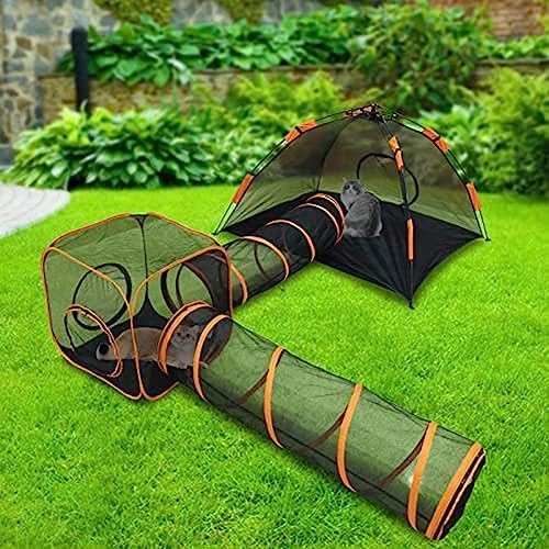 Katzenlaufstall, tragbares Haustierzelt mit Tunnel, Netzgehege für Katzen, Kaninchen, Frettchen und Kleintiere, Pop-Up-Design für den Innen- und Außenbereich Katzenlaufstall, tragbares Haustierzelt mit Tunnel, Netzgehege für Katzen, Kaninchen, Frettchen und Kleintiere, Pop-Up-Design für den Innen- und Außenbereich von Generisch