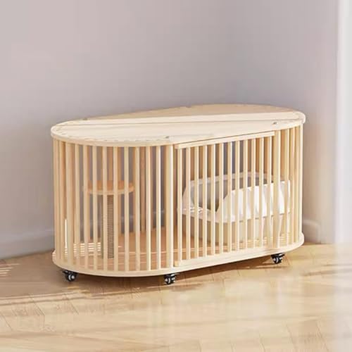 Katzenlaufstall - Großer Indoor-Holzkäfig mit Doppeltüren, Riemenscheiben und Sisal-Springbrett - Atmungsaktives Design für Kätzchen und Kleintiere Katzenlaufstall - Großer Indoor-Holzkäfig mit Doppeltüren, Riemenscheiben und Sisal-Springbrett - Atmungsaktives Design für Kätzchen und Kleintiere von Generisch