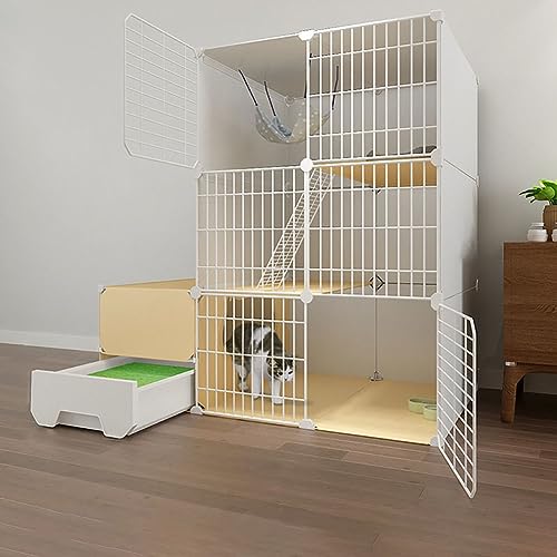 Katzenlaufstall Indoor/Outdoor - DIY Katzenkäfig mit verschlüsseltem Drahtgeflecht, Tür, Katzenklo und Leiter - Kleintiergehege für sicheres Spielen und Erkunden Katzenlaufstall Indoor/Outdoor - DIY Katzenkäfig mit verschlüsseltem Drahtgeflecht, Tür, Katzenklo und Leiter - Kleintiergehege für sicheres Spielen und Erkunden von Generisch