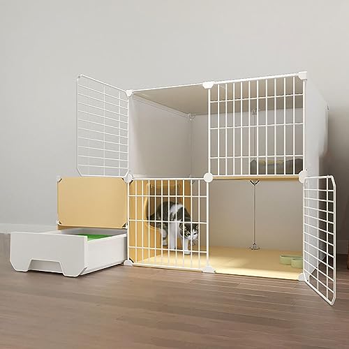 Katzenlaufstall Indoor/Outdoor - DIY Katzenkäfig mit verschlüsseltem Drahtgeflecht, Tür, Katzenklo und Leiter - Kleintiergehege für sicheres Spielen und Erkunden Katzenlaufstall Indoor/Outdoor - DIY Katzenkäfig mit verschlüsseltem Drahtgeflecht, Tür, Katzenklo und Leiter - Kleintiergehege für sicheres Spielen und Erkunden von Generisch